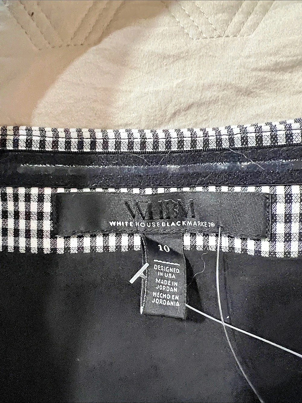 NWOT White House Black Market Gingham Halter Vest Black & White Size 10 - Picture 3 of 8